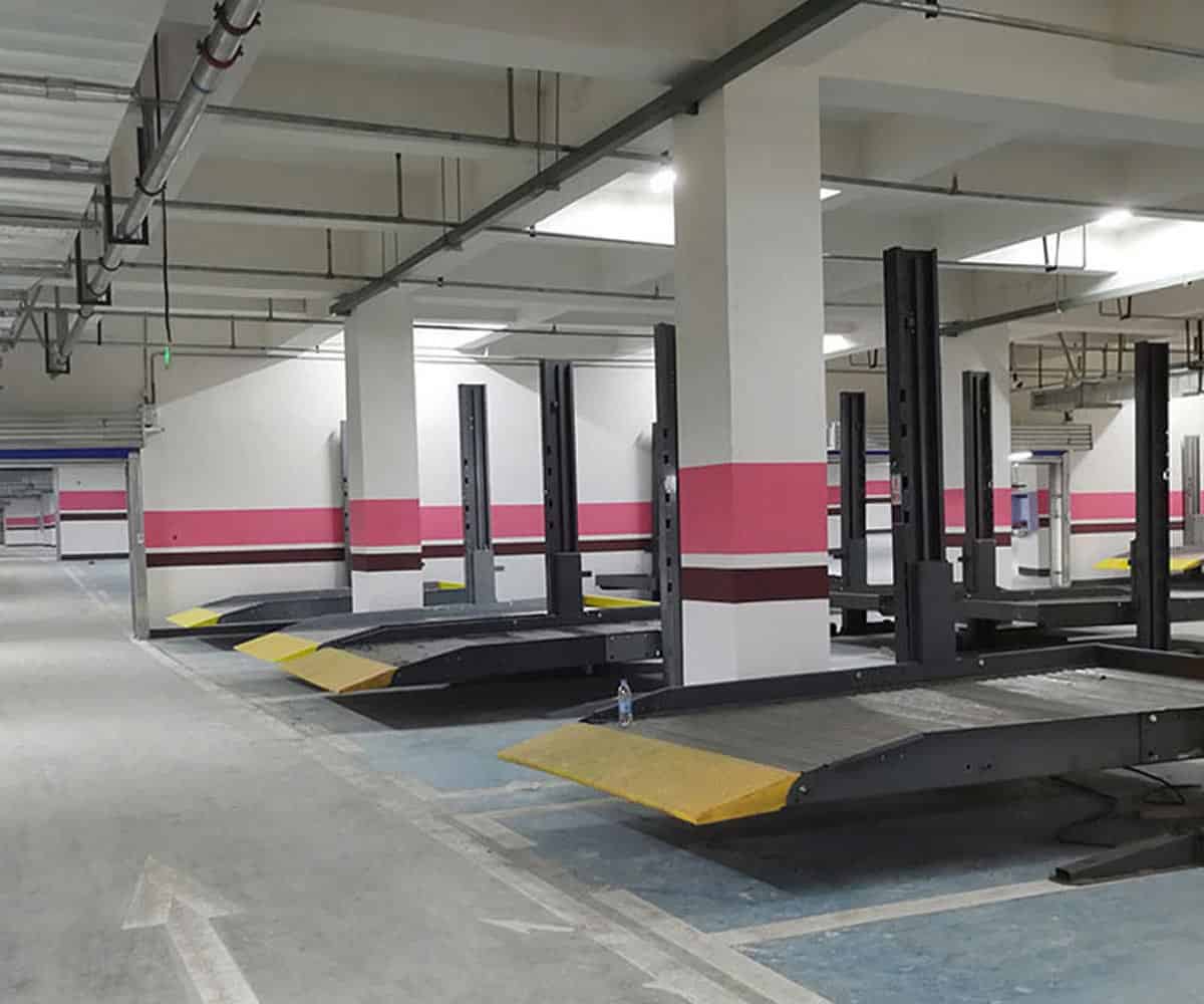 正安二層升降立體車庫停車設備改造